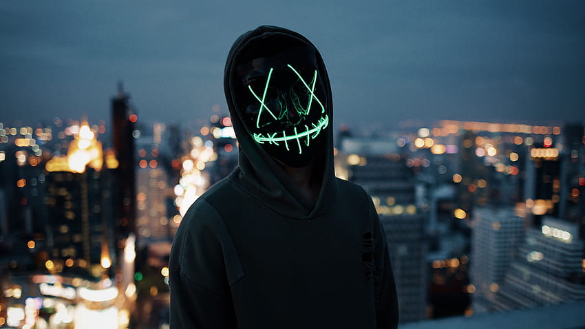 Neon Mask Girl, balaclava HD wallpaper | Pxfuel