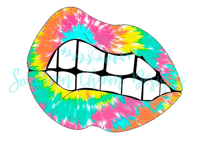 Tie Dye Sassy Lips PNG DIGITAL за сублимация или HD тапет