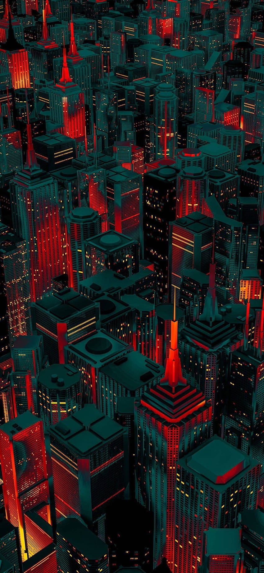 Red Glowing City Phone HD phone wallpaper