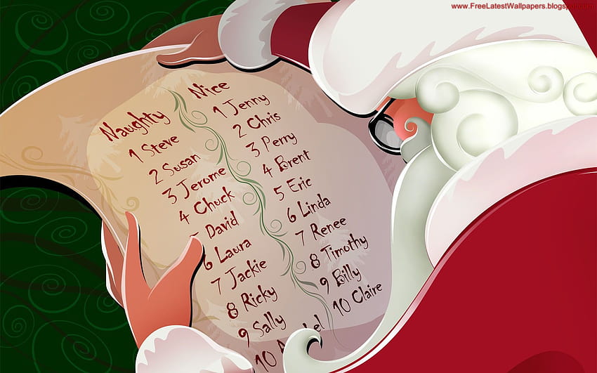 Santa Claus chooses to whom give gifts on Christmas and, christmas list HD wallpaper