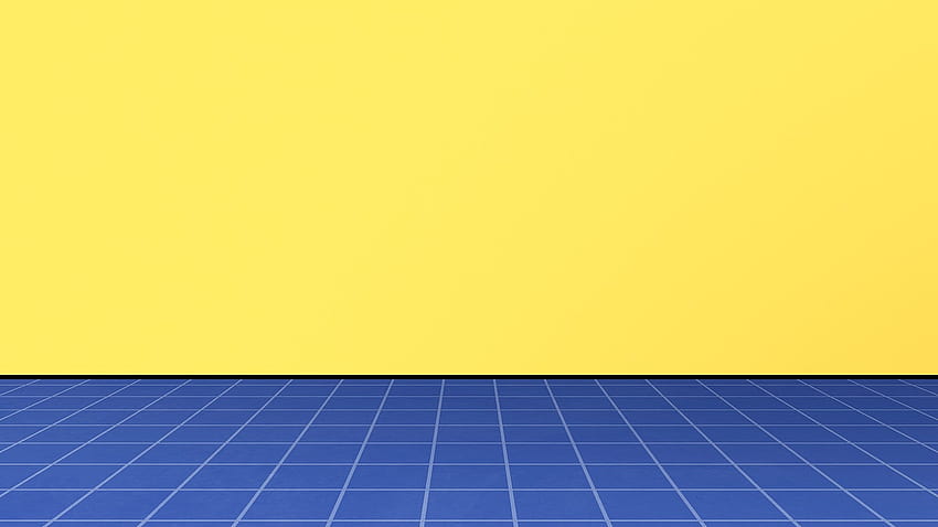 Retro blue grid on yellow HD wallpaper