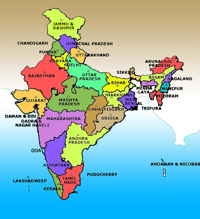 25 Novo mapa indiano, mapa da Índia Papel de parede de celular HD