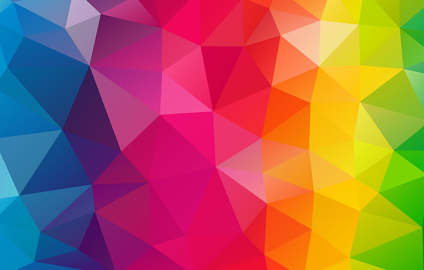 purple, light, line, orange, blue, red, yellow, pink, triangles, rainbow, texture, bending, faces, green, geometry, polygons , section абстракции, rainbow line light HD wallpaper