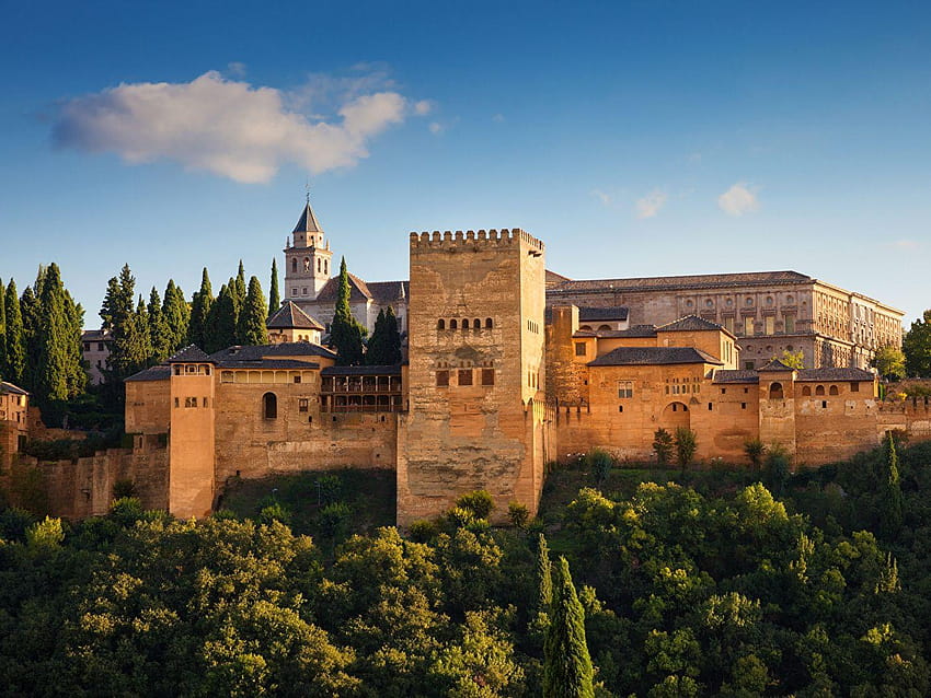 Hiszpania Fortyfikacja Alhambra de Granada Parki 1400x1050 Tapeta HD