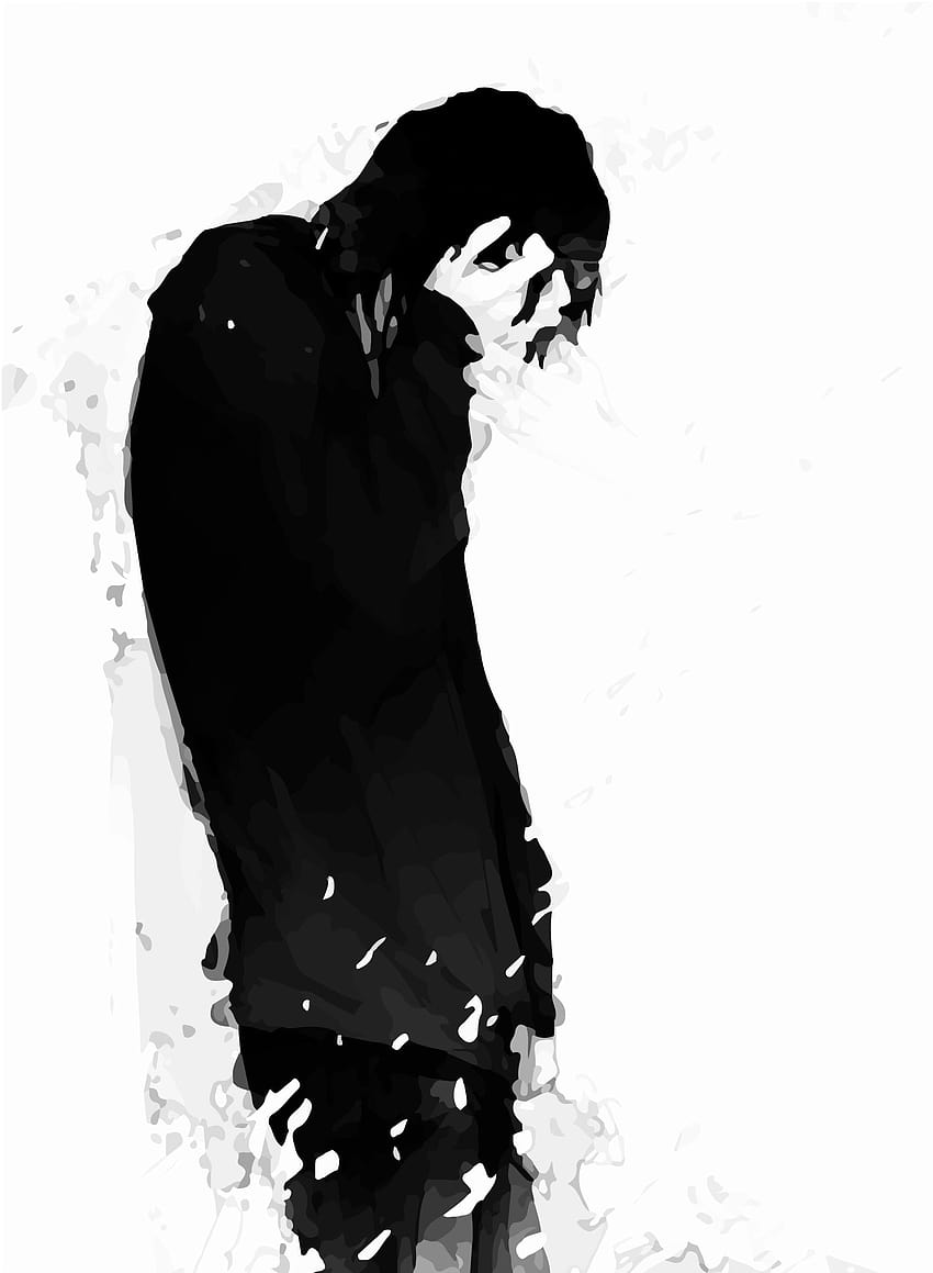 Smutny chłopak z anime, smutny samotny chłopiec z kreskówek Tapeta na telefon HD