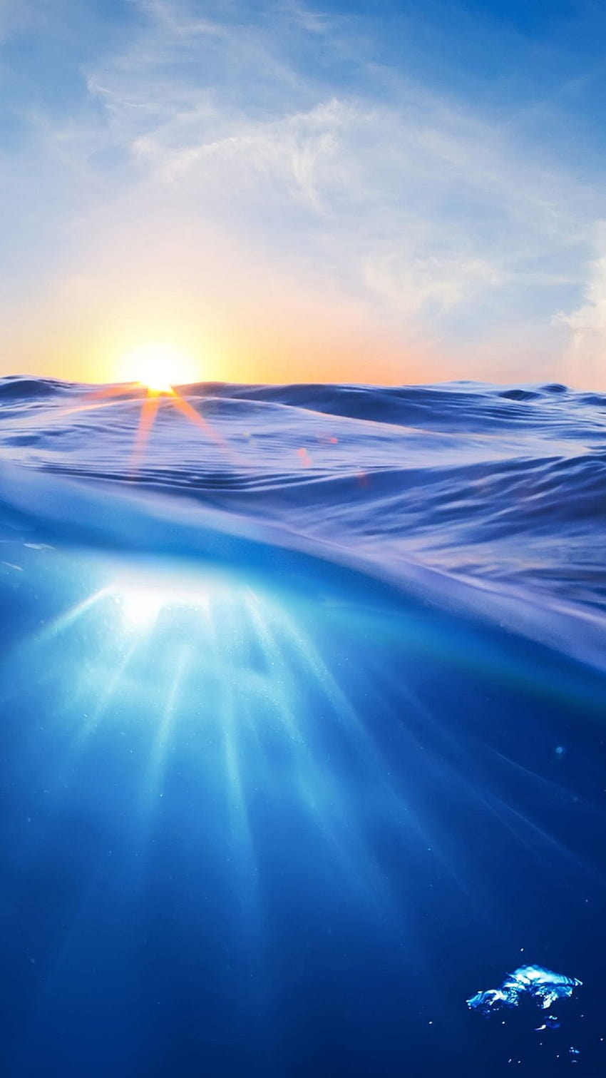 Sea Waves Sunrise Android, 바다 일출 HD 전화 배경 화면