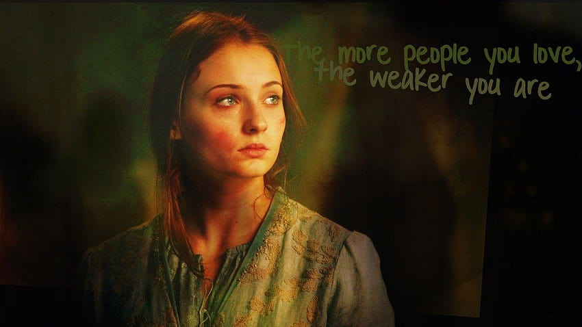 Citas de Game Of Thrones Pelirrojas Sansa Stark Sophie Turner Texto fondo de pantalla