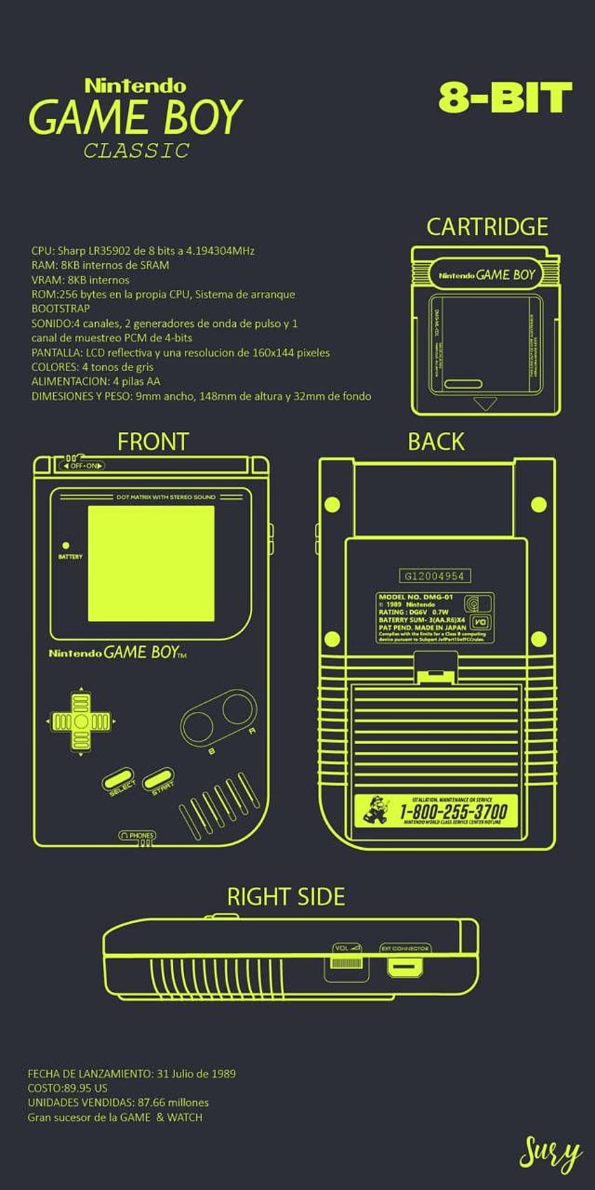 GAME BOY CLASSIC por Surycato87, gameboy android Papel de parede de celular HD