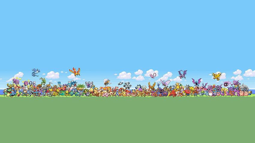 Original 151 Pokemon in one . Can you spot your favorite, pokemon laptop background HD wallpaper