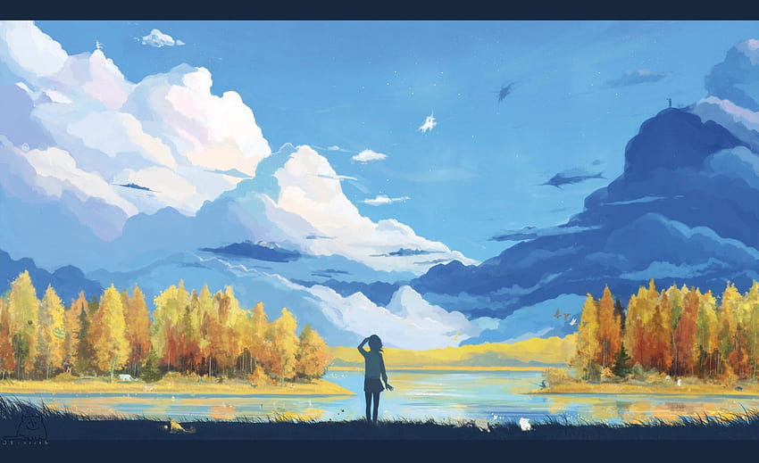 Anime, Landscape, Nature, Fantasy Art, Minimalism / and Mobile Backgrounds,  minimalist anime scenery HD wallpaper | Pxfuel