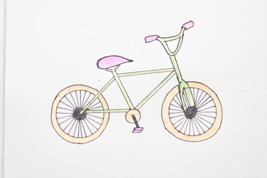 Hand Draw Simple Sketch Bike Stock Vector - Illustration of doodle,  background: 69891858