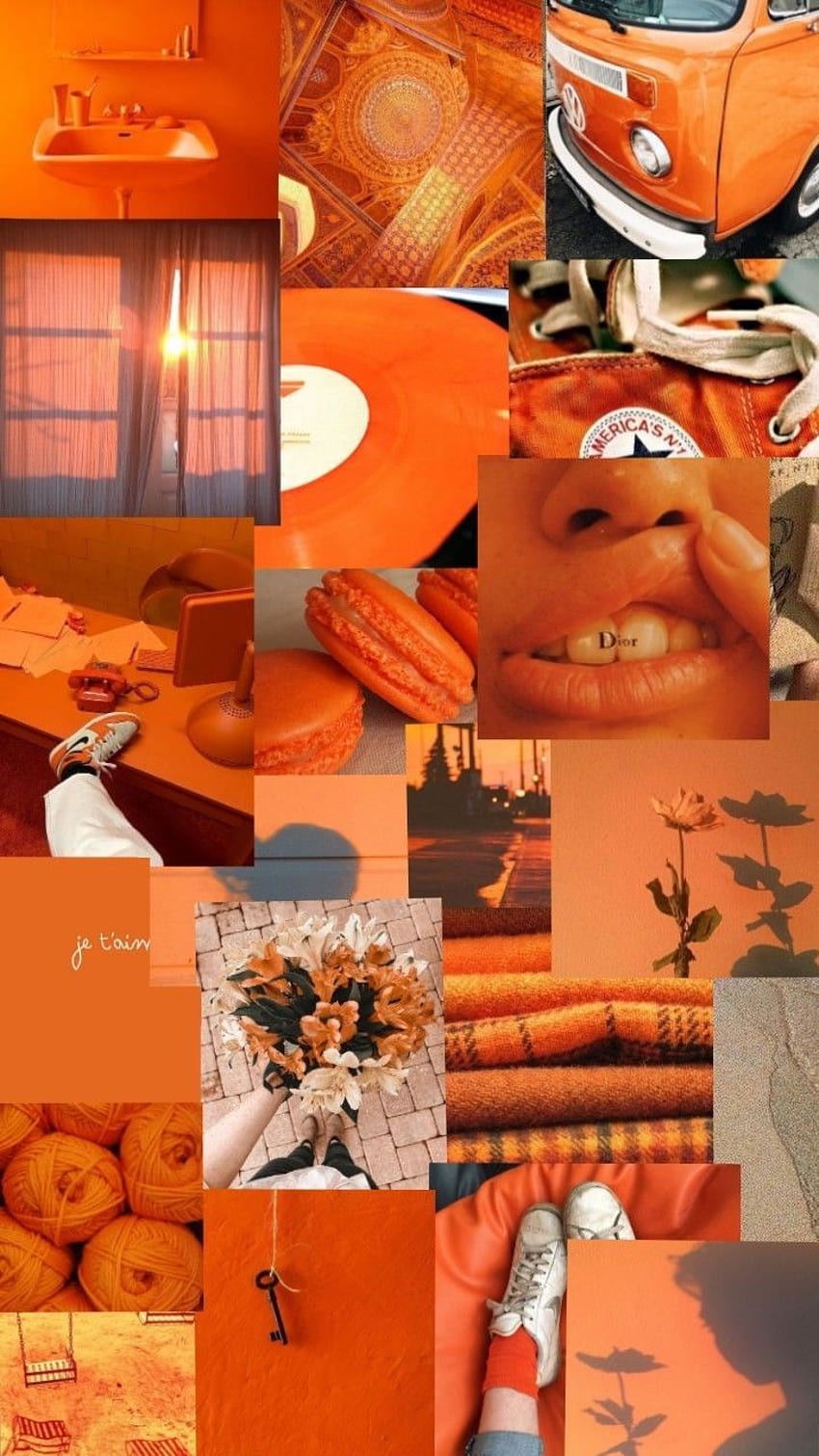 Orange aesthic, aesthetic wall HD phone wallpaper