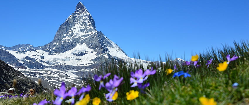 2560x1080 szwajcaria, Matterhorn, Alpy, Alpy Szwajcarskie Wiosna Tapeta HD