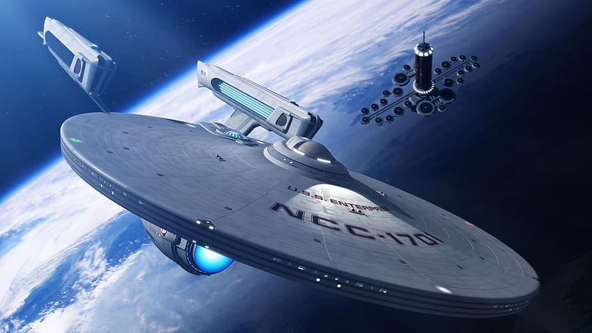 Imponujący statek kosmiczny Uss Enterprise Star Trek w rozdzielczości 1920x1080 Tapeta HD