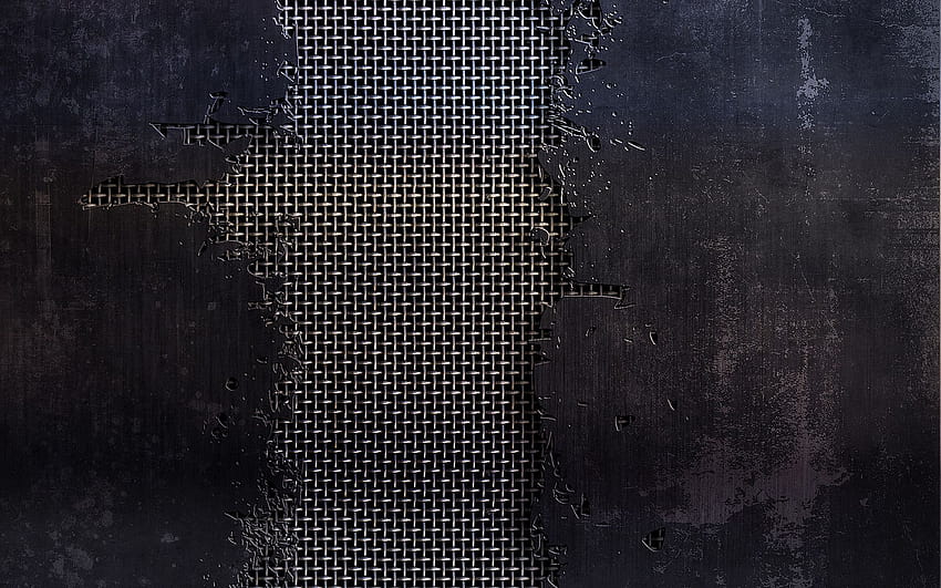 1920x1200 metal, malha, rachaduras, arranhões, preto e branco, planos de fundo com textura papel de parede HD