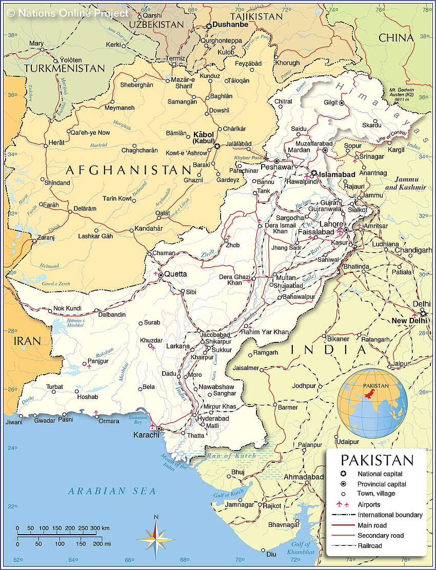 Polityczna mapa Pakistanu Tapeta na telefon HD