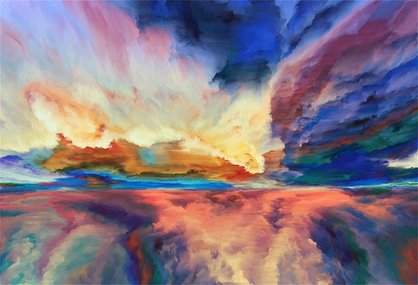 Amazon: Laeacco Abstract Landscape Painting Backdrop Vinyl 5x3ft Multicolor Clouds Seawater Rough Texture Devine Light Sunset Glow graphy Backgrounds Kids Child Baby Birtay Party Banner: Camera &, abstract landscape pintura real papel de parede HD