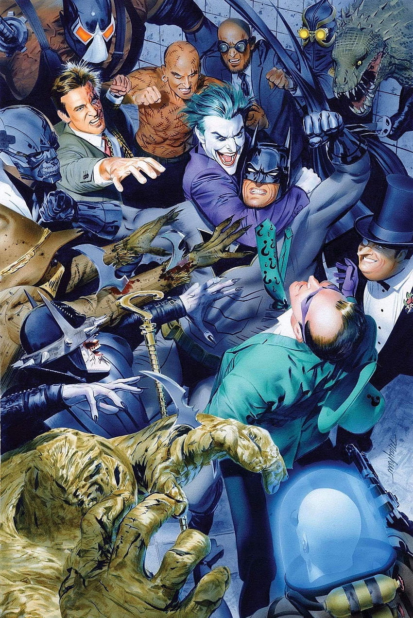 Batman vs the villains, batman vs villians HD phone wallpaper
