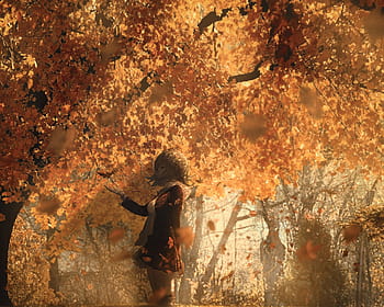 Autumn Leaf Water Ripple Anime 4K Wallpaper iPhone HD Phone #6640f