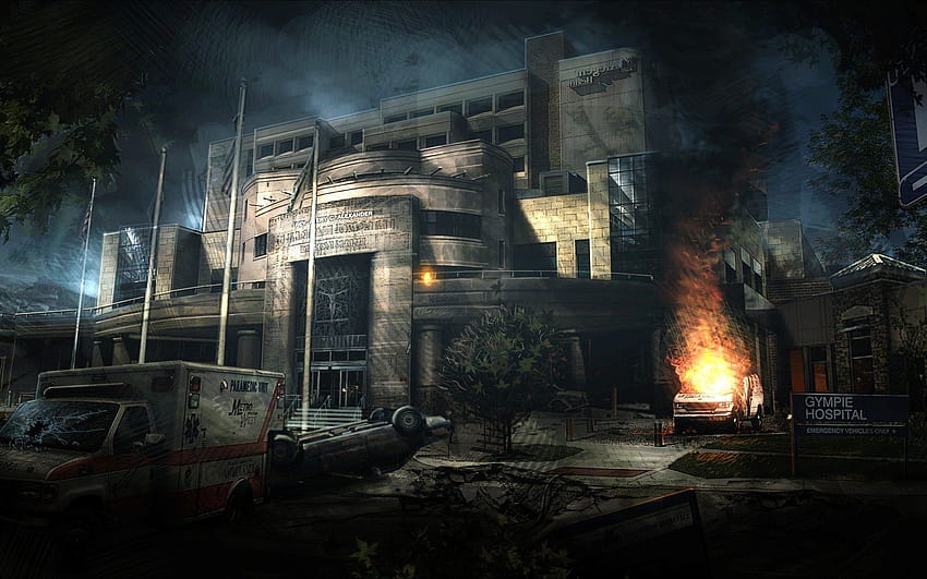 fire, Hospital, Ambulances, Concept art, Apocalyptic, Abandoned, abandoned city HD wallpaper