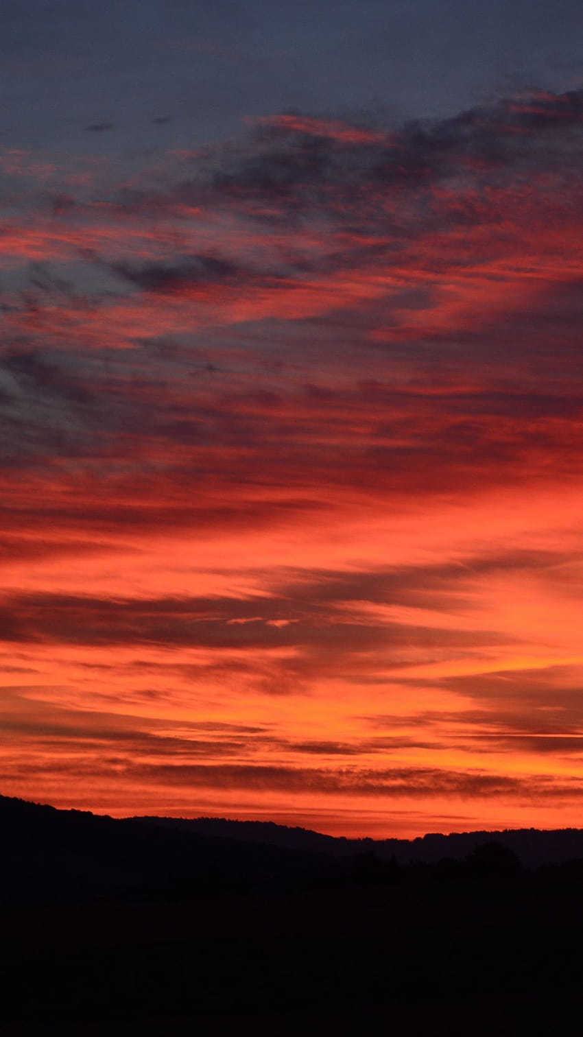 938x1668 sunset, horizon, red, clouds, dark iphone 8/7/6s/6 for ...