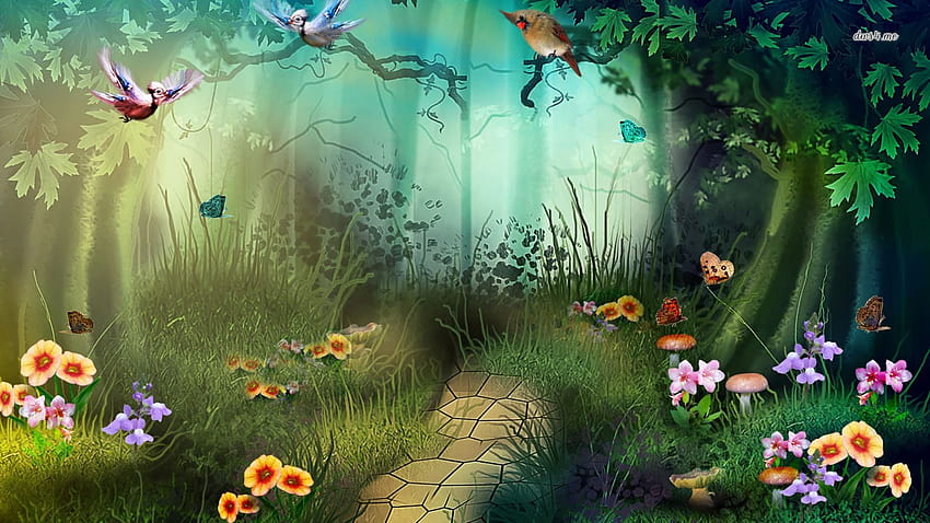 Fantasy Forest and Backgrounds, spring fantasy forest HD wallpaper