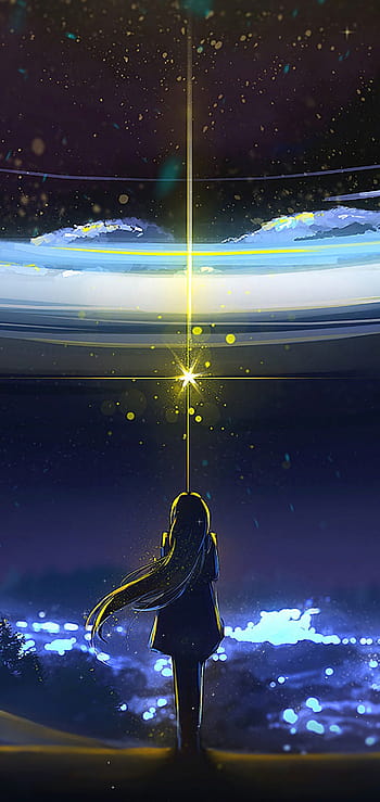 Download wallpaper 800x1200 girl night starry sky anime iphone 4s4 for  parallax hd background