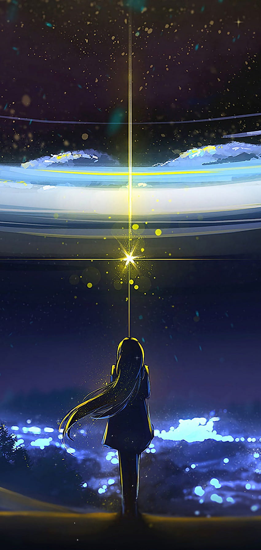 Anime Night Sky Galaxy, night sky anime portrait HD phone wallpaper | Pxfuel
