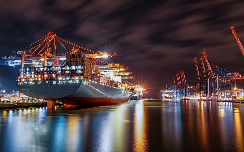 контейнеровоз, Edith Maersk, доставка на контейнери, доставка, превоз на стоки по море, корабоплаване, голям контейнеровоз, Maersk Line с резолюция 1920x1200. Високо качество HD тапет
