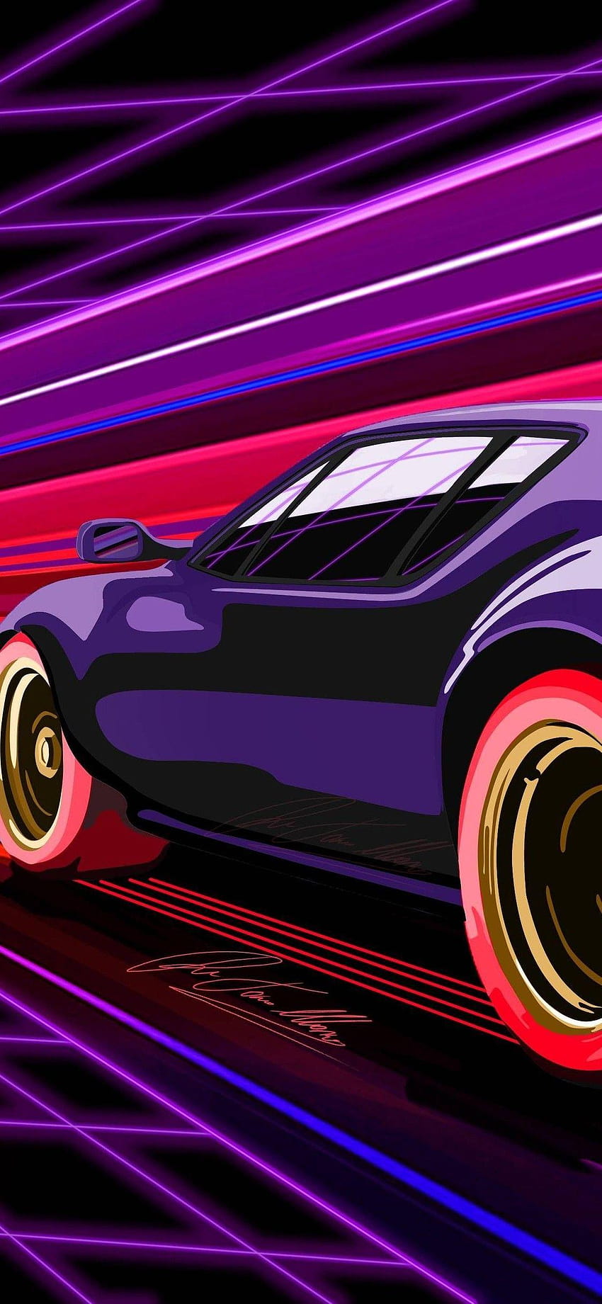 Retro Racing Muscle Car Iphone X, vintage purple cars HD phone wallpaper