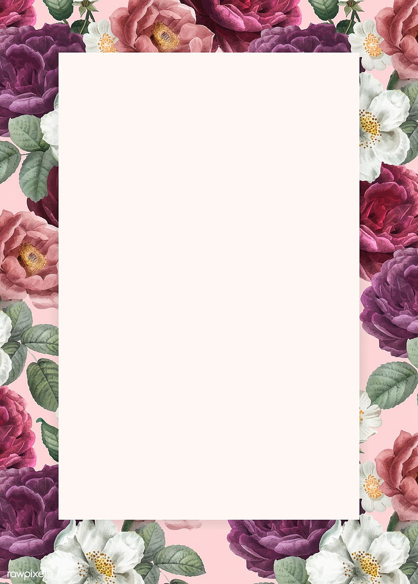 Premium-Vektor des leeren floralen Einladungskartenvektors HD-Handy-Hintergrundbild