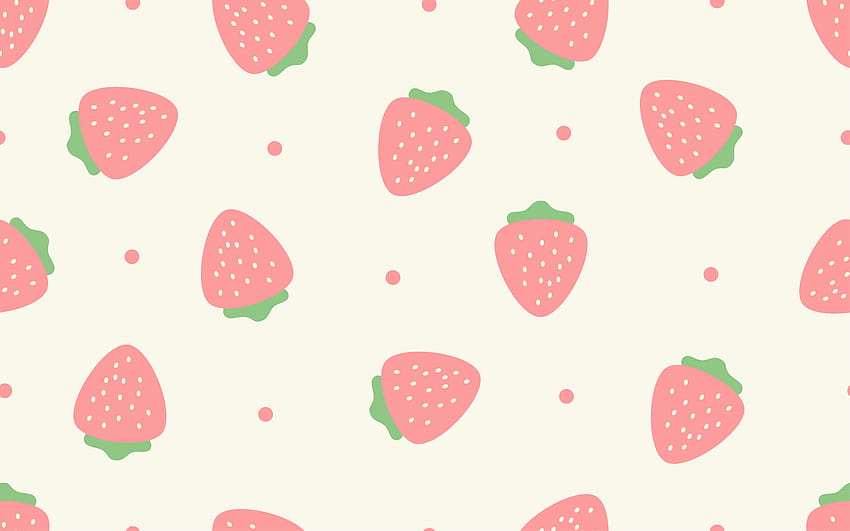 Nahtloses Erdbeermuster, Erdbeerkawaii HD-Hintergrundbild