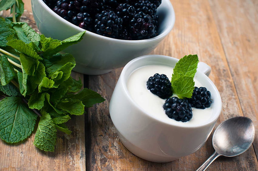 Food Blueberry Spoon Health Yogurt Fruit Stronger Wonderful HD wallpaper