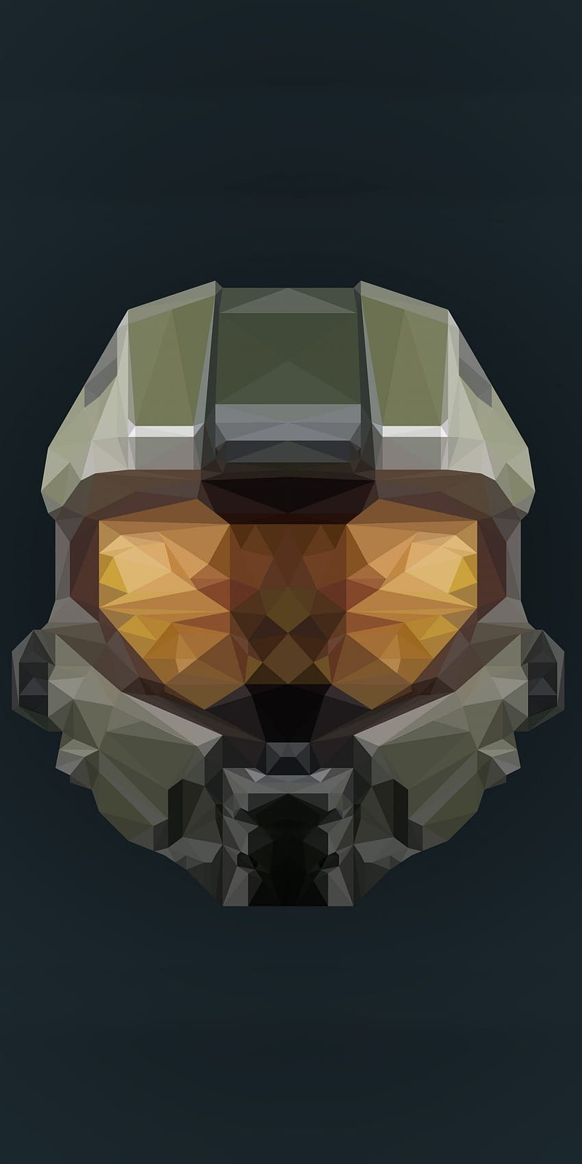 หมวกกันน็อค Halo Infinite งานศิลปะ โพลีต่ำ 1080x2160 วิดีโอเกม Halo Infinite 2020 วอลล์เปเปอร์โทรศัพท์ HD