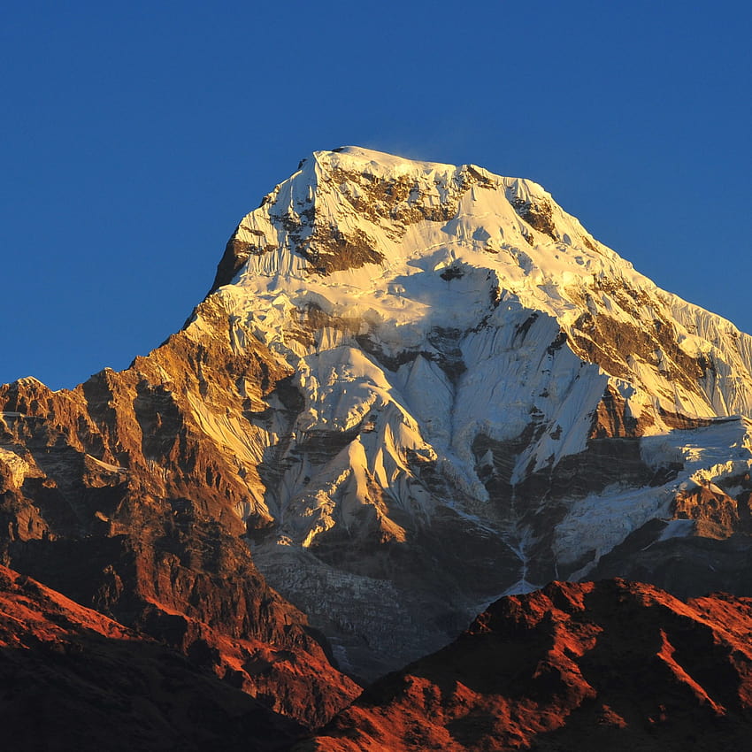 2932x2932 Catena montuosa del massiccio dell'Annapurna Nepal Ipad Pro, montagne del massiccio dell'annapurna Sfondo del telefono HD