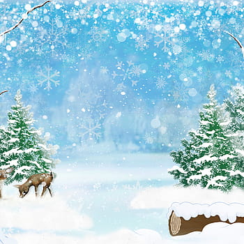 Cute Winter Background with Deer​