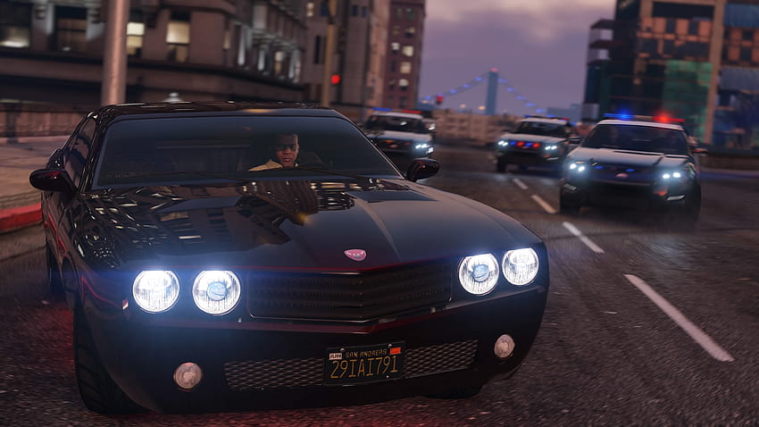 GTA 5 Police chase – PS4, poursuite en voiture Fond d'écran HD