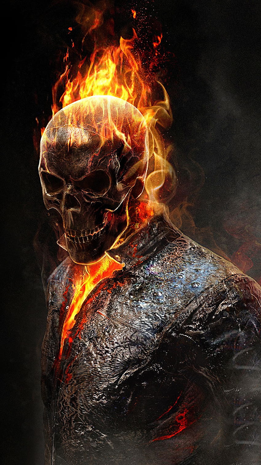Ghost Rider Skulls Fanart film flame Black 1080x1920, ghost phone ...