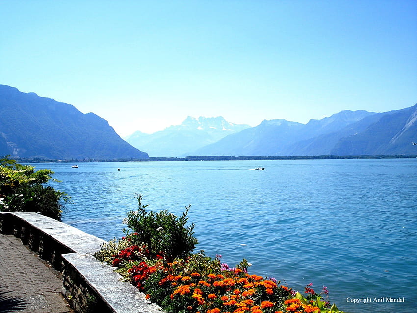 Un'altra vista del lago di Ginevra a Montreux, Montreux Lake Switzerland Sfondo HD