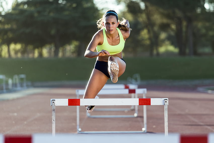 girl running hurdles 110 meters, 5110x3407 HD wallpaper