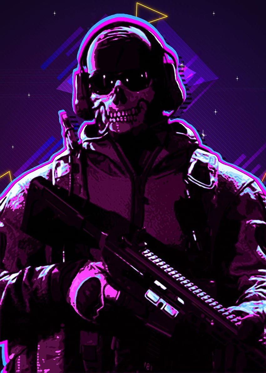 Desktop   Ghost Cod Warzone 3 Metal Poster Displate · In Stock Ghost Warzone 