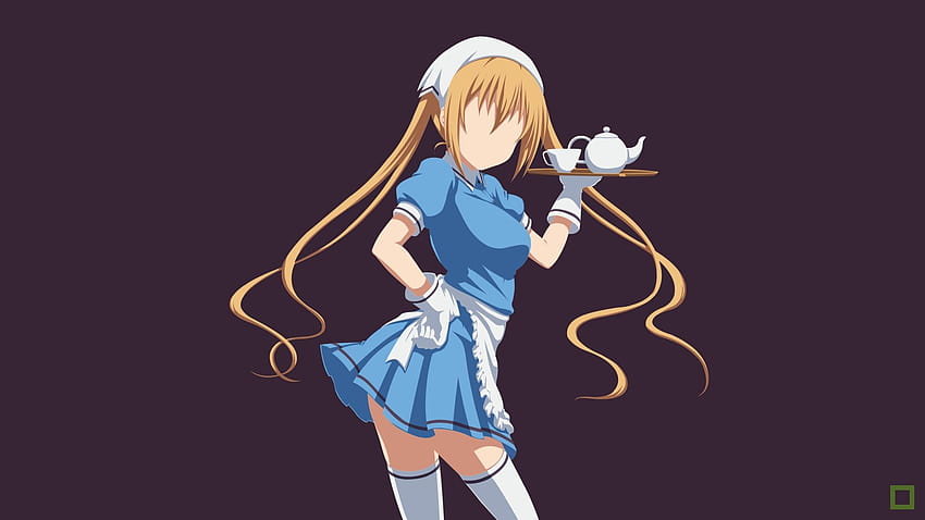 maid, blonde, anime girl, minimal, kaho hinata, blend s, , background, 886f36 HD wallpaper