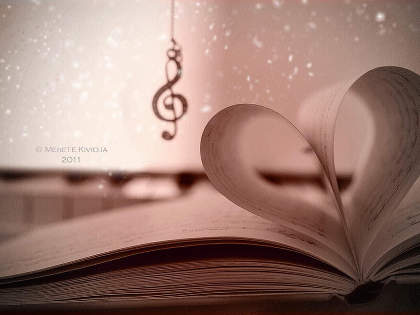 Buch der Liebe Schöne Herzseite, Buchliebhaber HD-Hintergrundbild