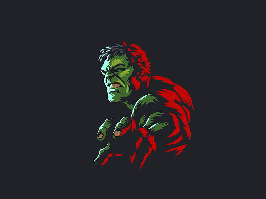 hulk, arte minimalista, héroe de maravilla, , d06ff9, hulk oscuro fondo de pantalla