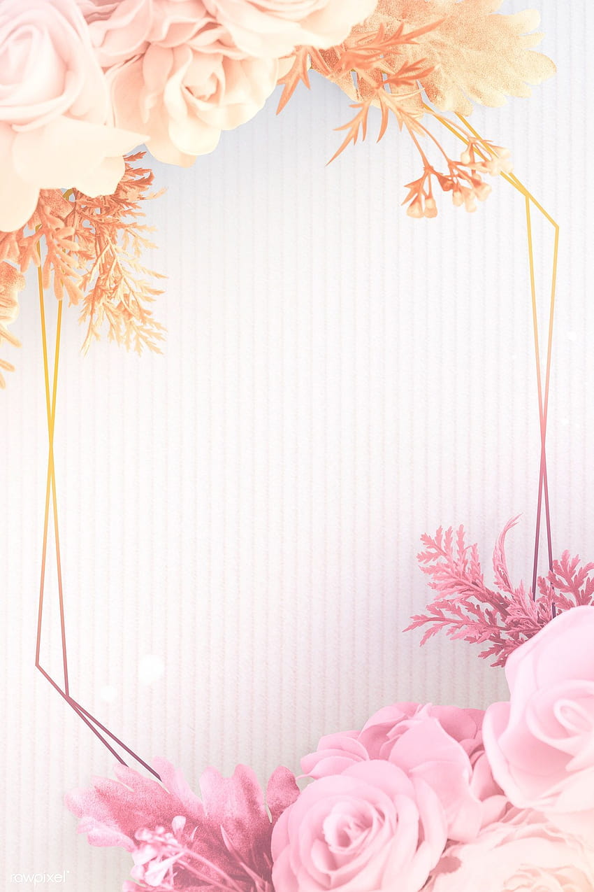 premium psd of Blank golden floral frame design 1212865, frame pastel HD phone wallpaper