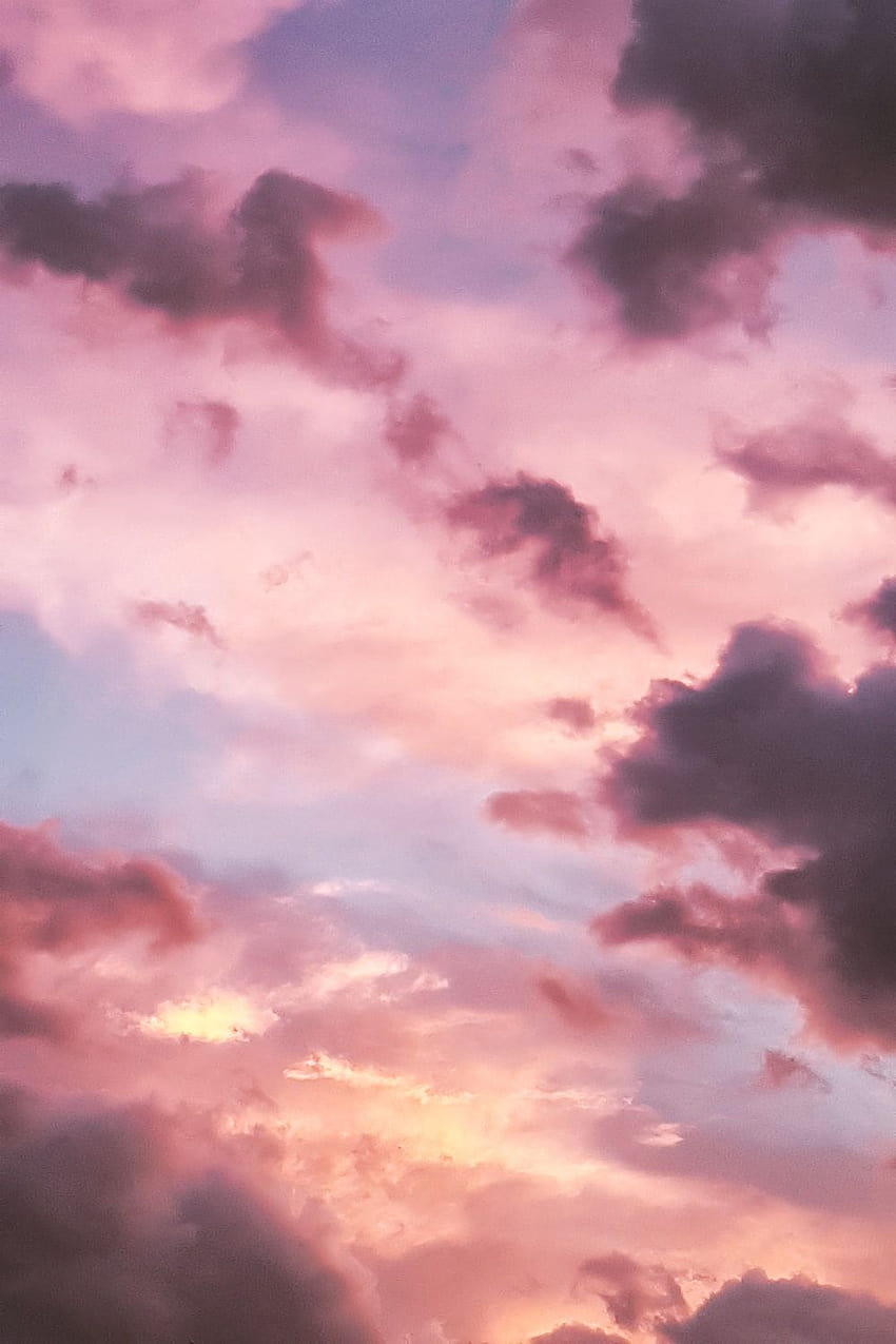 Pastel esthétique ciel rose sur chien, joli ciel Fond d'écran de téléphone HD