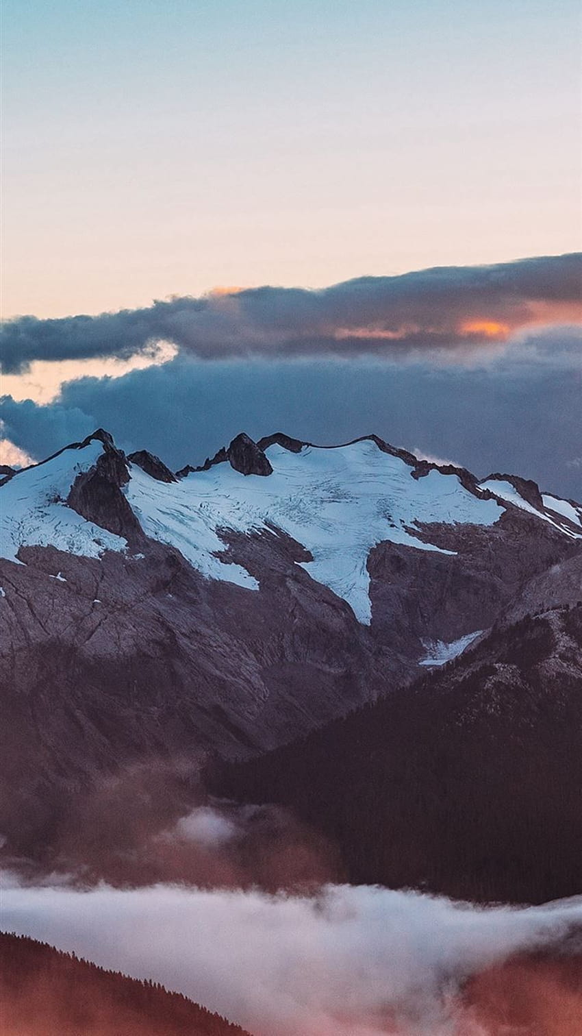 Mountain Sunset Sky Cloud Nature iPhone 8, phone mountain cloud HD ...