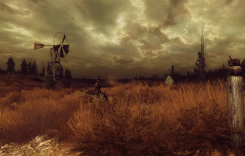 landscape, the game, people, dog, fallout 3, fallout 3, vault boy‎, vault 101 , section игры HD wallpaper