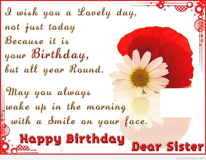Dear Sister Happy Birtay quote, best sis ever HD wallpaper