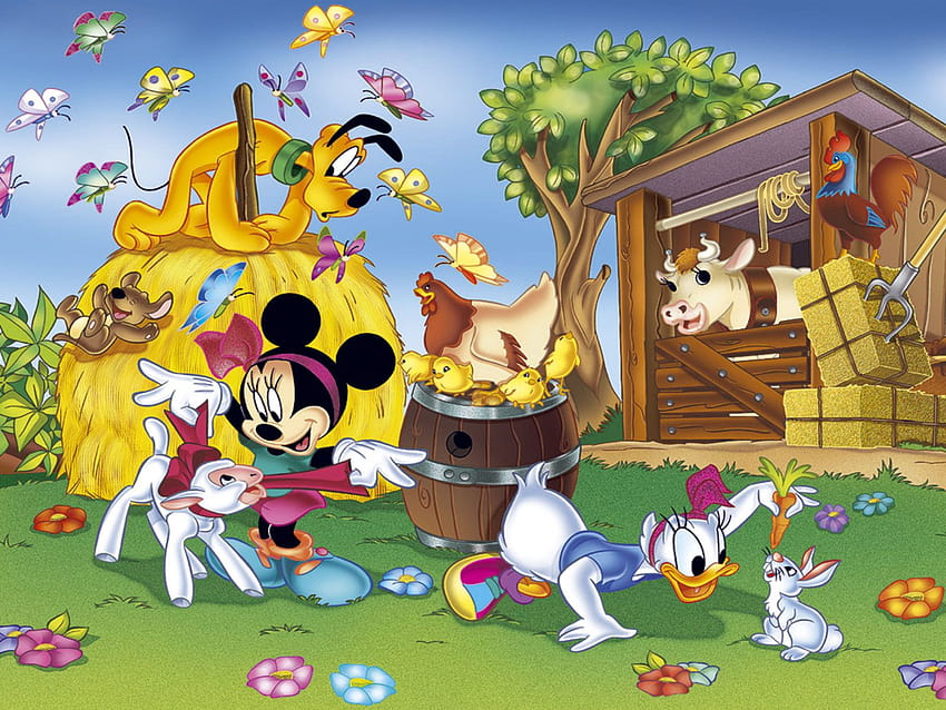 Walt Disney Mini Maus Daisy Duck And Pluto The Old Farm Bajki 3840x2400 : 13, animowana farma Tapeta HD